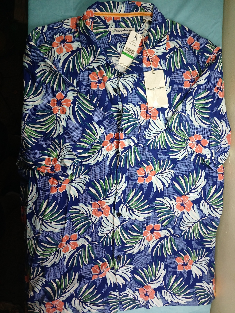 Tommy Bahama Blue Tropical Floral Button-Up Shirt